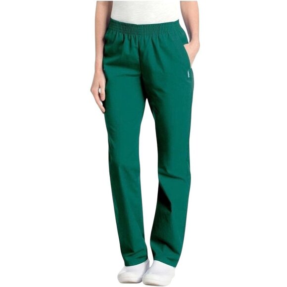 Landau Women's 2X Large Hunter Green Elastic Waist Scrub Pants - Picture 1 of 11